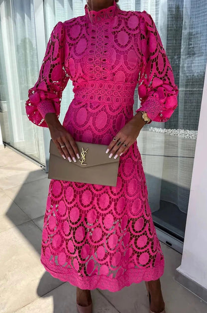 Joyce | Elegant Lace Formal Summer Midi Dress
