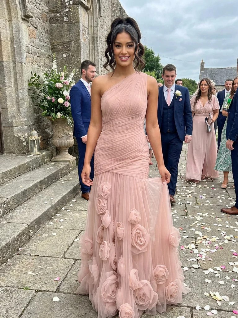 Eden | One Shoulder Floral Tulle Mermaid Bridesmaid Dress