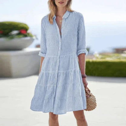 Margot | Striped Button Down Summer Mini Dress