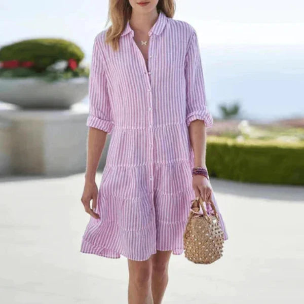 Margot | Striped Button Down Summer Mini Dress