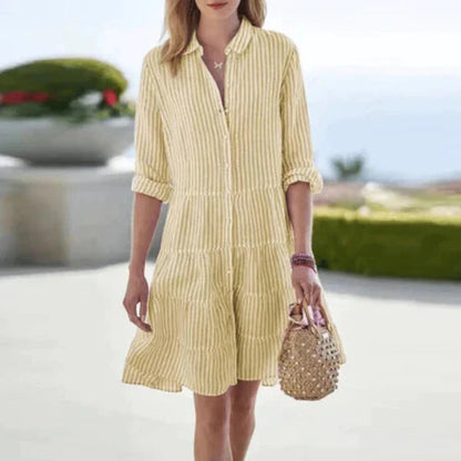 Margot | Striped Button Down Summer Mini Dress