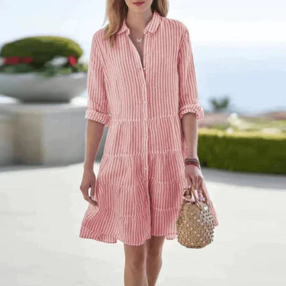 Margot | Striped Button Down Summer Mini Dress