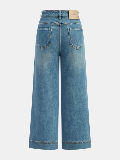 Beatrix | Light Wash High Waisted Wide Leg Jeans