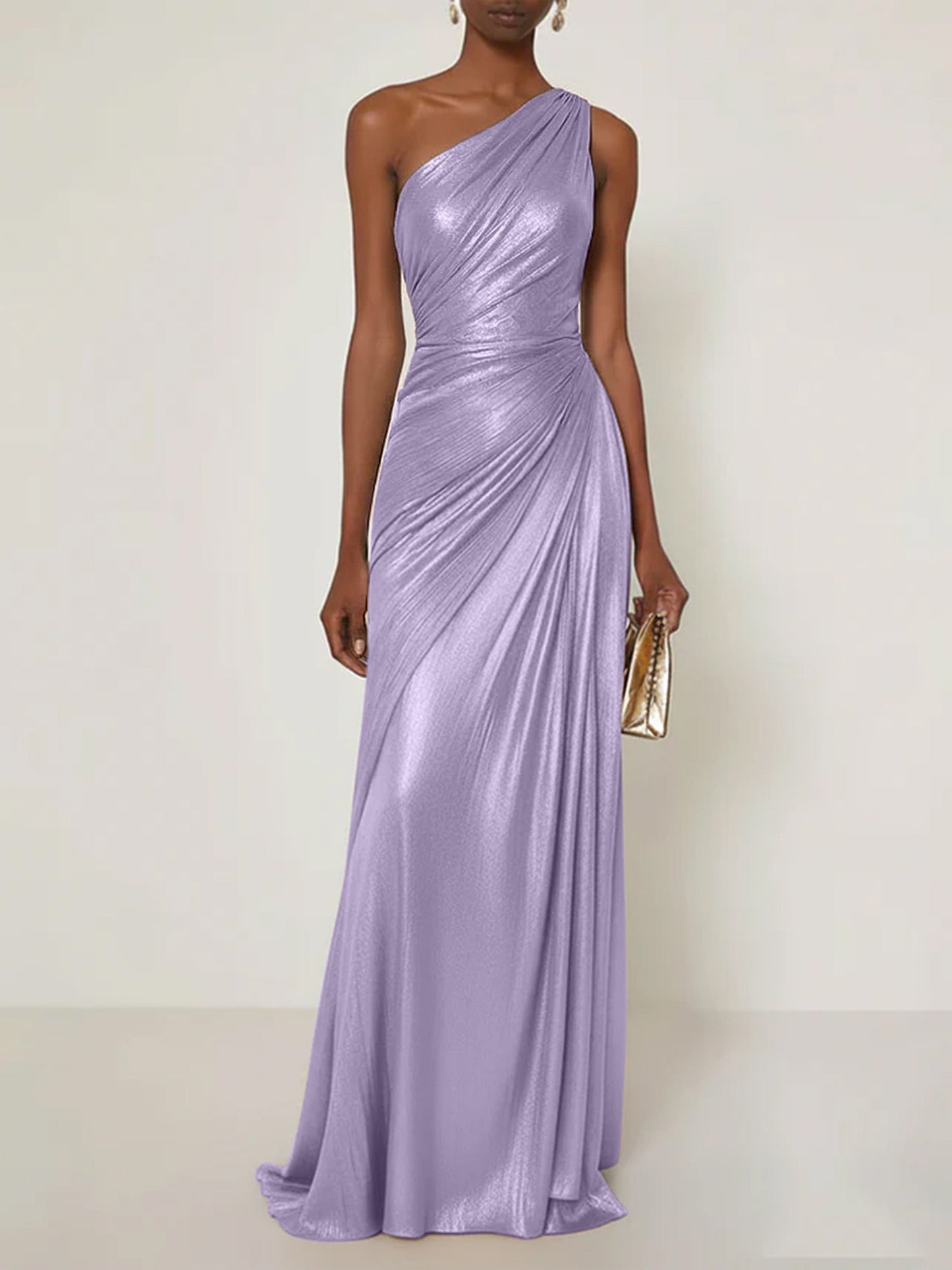 Luxe | One Shoulder Silk Ruffle Maxi Formal Bridesmaid Dress