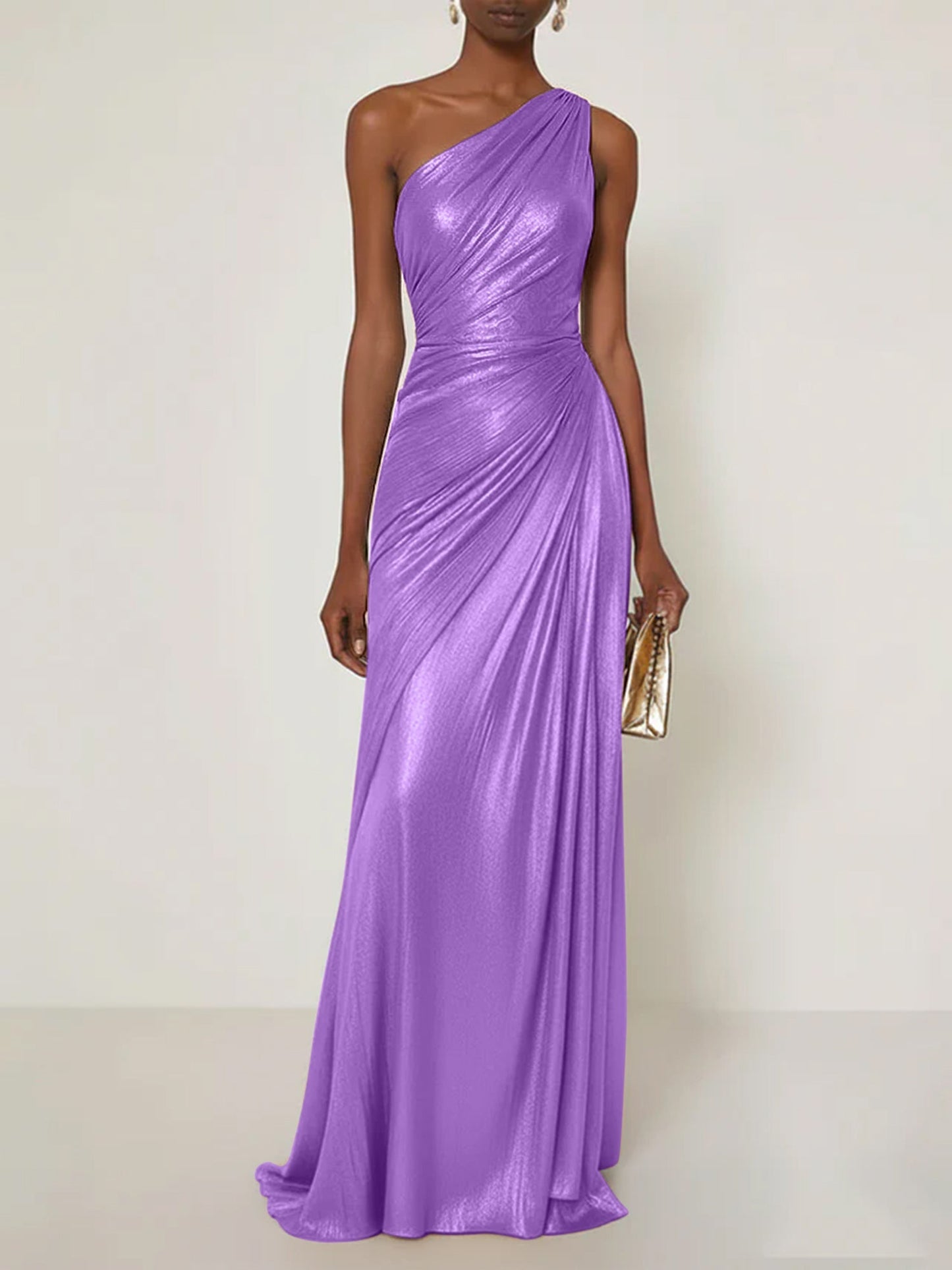 Luxe | One Shoulder Silk Ruffle Maxi Formal Bridesmaid Dress