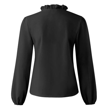 Bria | Tiered Ruffle V Neck Long Sleeve Spring Blouse