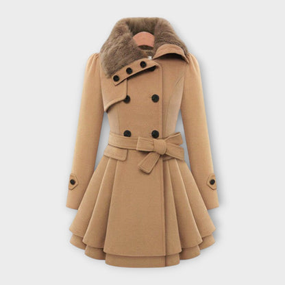 Emma | Women's Faux Fur Collar Wool Coat