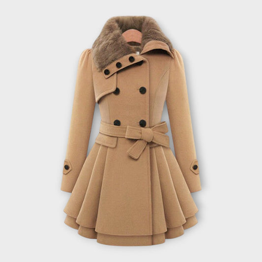 Emma | Women's Faux Fur Collar Wool Coat