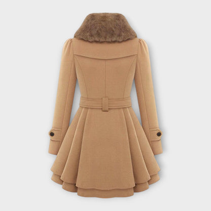 Emma | Women's Faux Fur Collar Wool Coat
