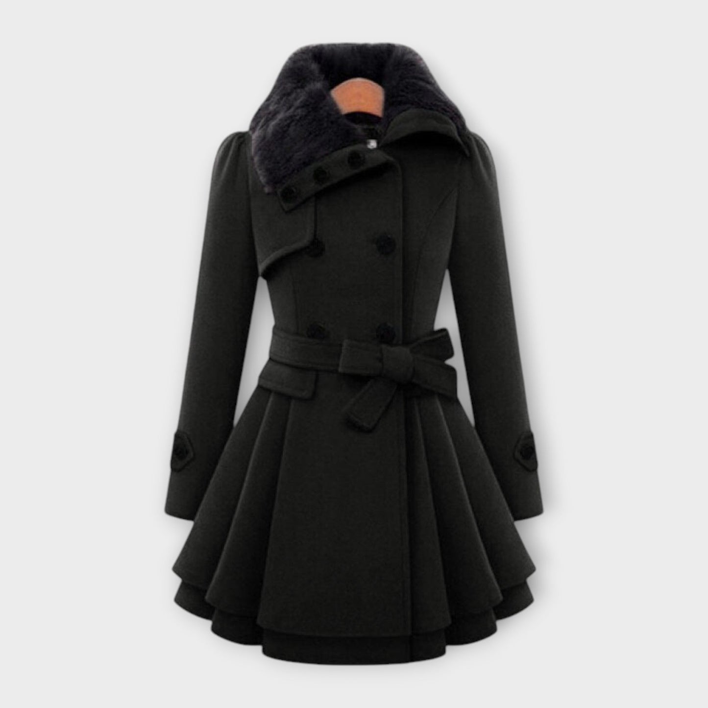 Emma | Women's Faux Fur Collar Wool Coat