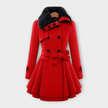 Emma | Women's Faux Fur Collar Wool Coat