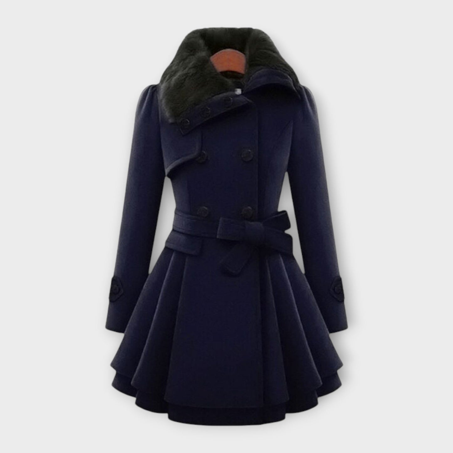 Emma | Women's Faux Fur Collar Wool Coat