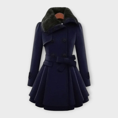 Emma | Women's Faux Fur Collar Wool Coat