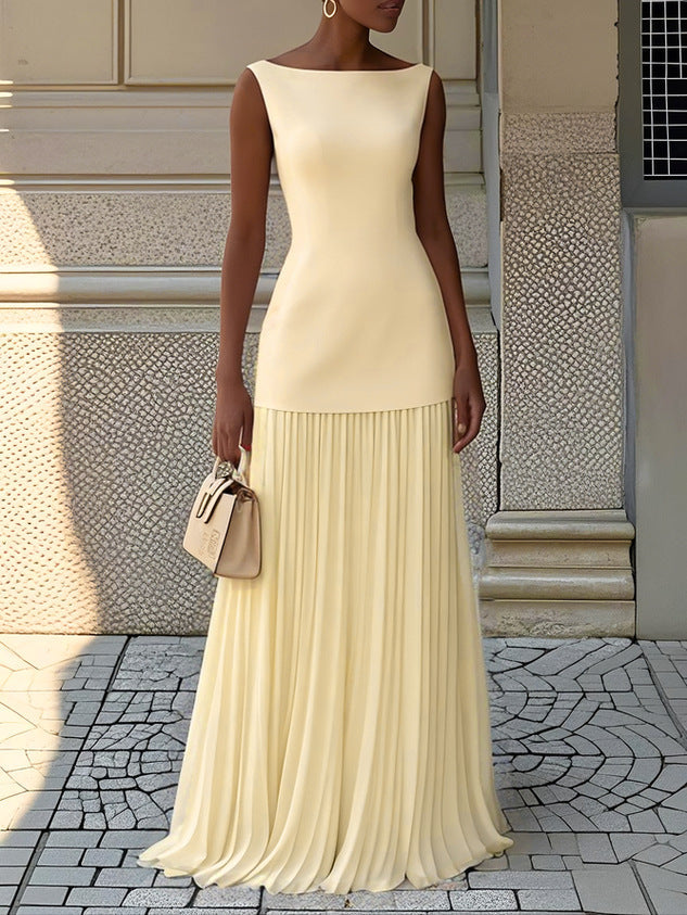 Avery | Bateau Neck Spring Wedding-Guest Maxi Dress