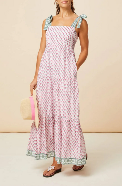 Aur | Eyelet Tiered Maxi Sundress