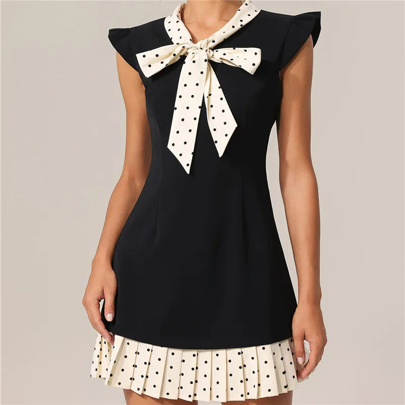 Felina | Polka Dot Flutter Sleeve A-Line Summer Dress