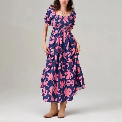 Dai | Floral Off-Shoulder Tiered Summer Maxi Dress