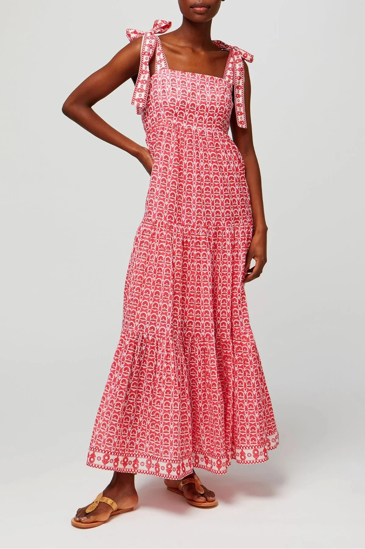 Aur | Eyelet Tiered Maxi Sundress