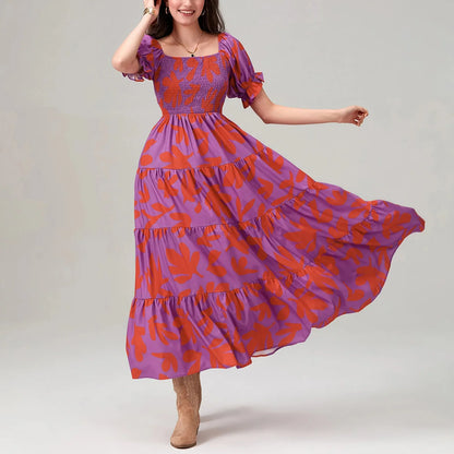 Dai | Floral Off-Shoulder Tiered Summer Maxi Dress
