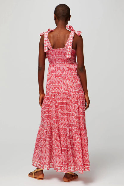 Aur | Eyelet Tiered Maxi Sundress