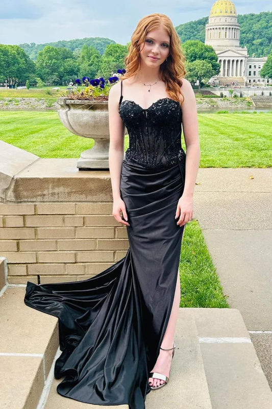 Dorothy | Sequin Lace Corset Spaghetti Strap Bridesmaid Dress