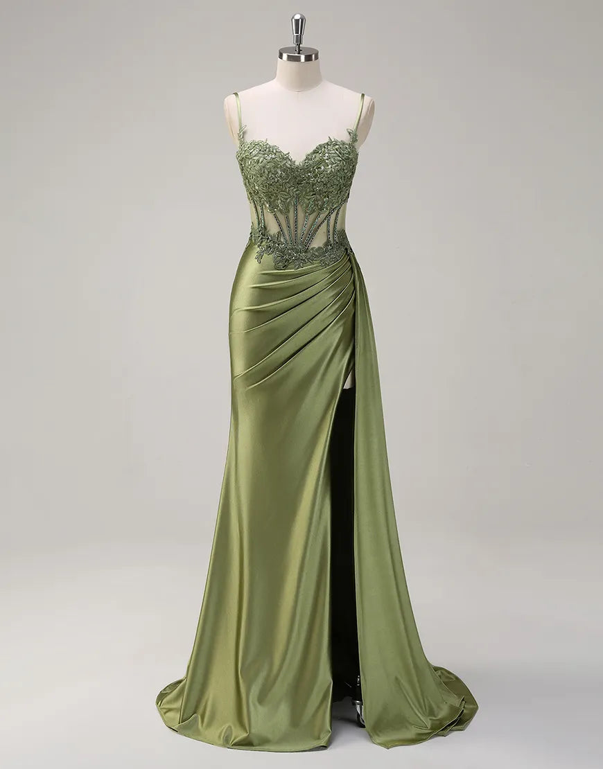 Dorothy | Sequin Lace Corset Spaghetti Strap Bridesmaid Dress