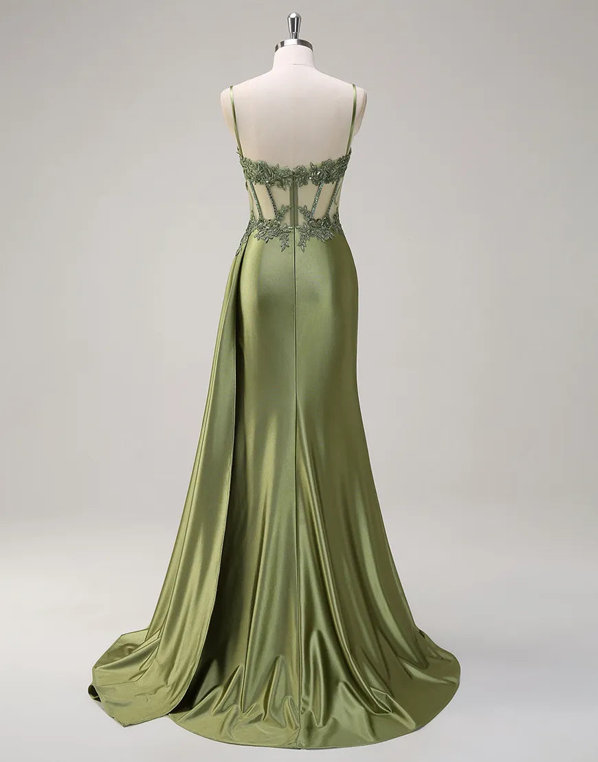 Dorothy | Sequin Lace Corset Spaghetti Strap Bridesmaid Dress