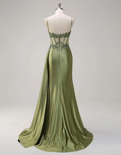 Dorothy | Sequin Lace Corset Spaghetti Strap Bridesmaid Dress