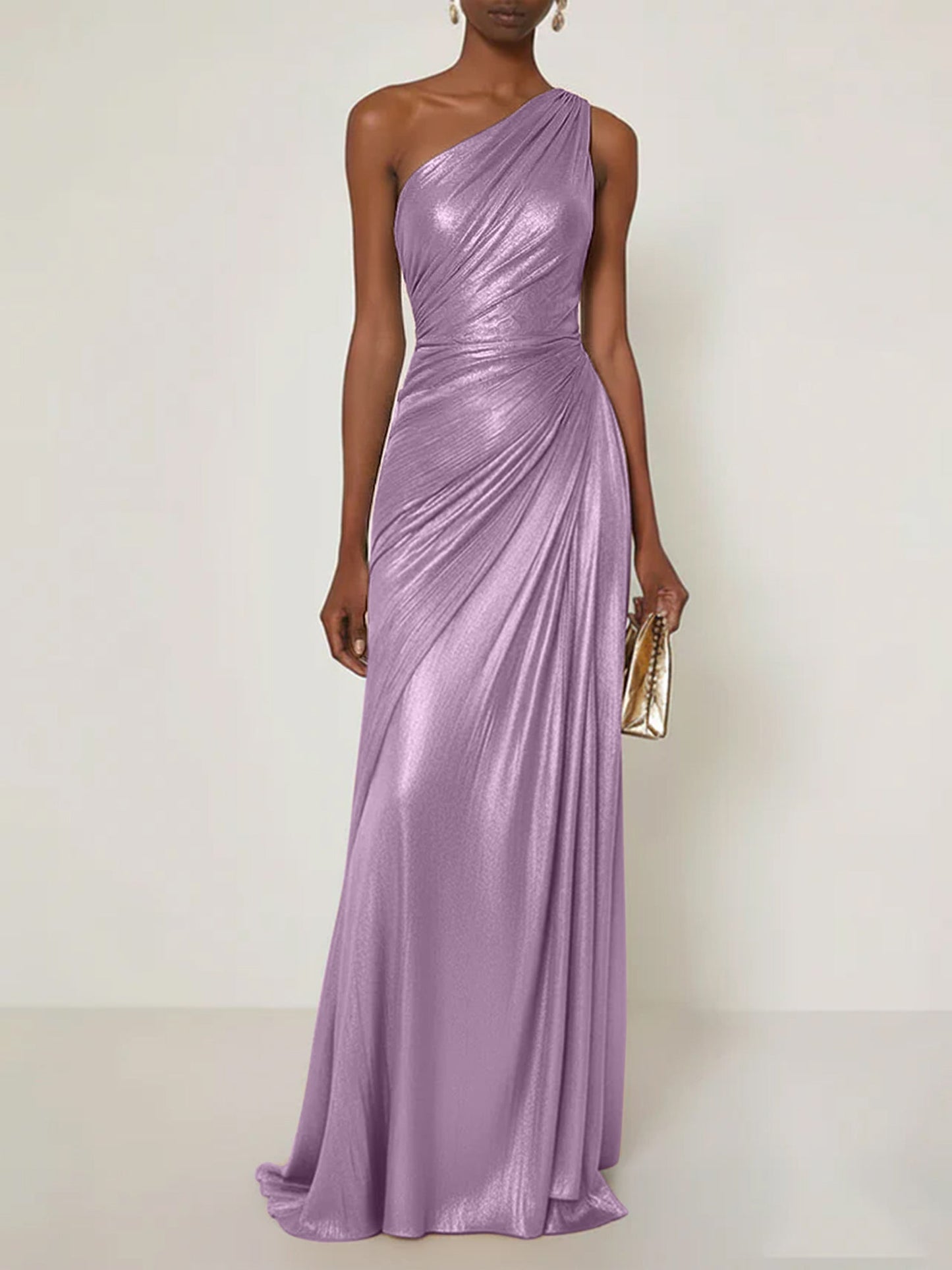 Luxe | One Shoulder Silk Ruffle Maxi Formal Bridesmaid Dress