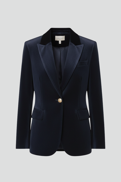 Women's Single-Breasted Notched Lapel Tailored Blazer