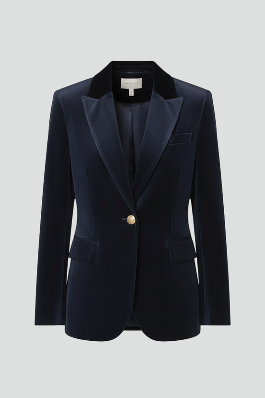 Women's Single-Breasted Notched Lapel Tailored Blazer