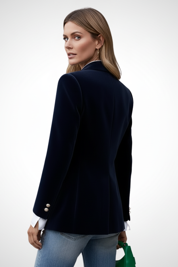 Women's Single-Breasted Notched Lapel Tailored Blazer