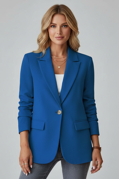 Women's Blazer with Notched Lapel and Single Button