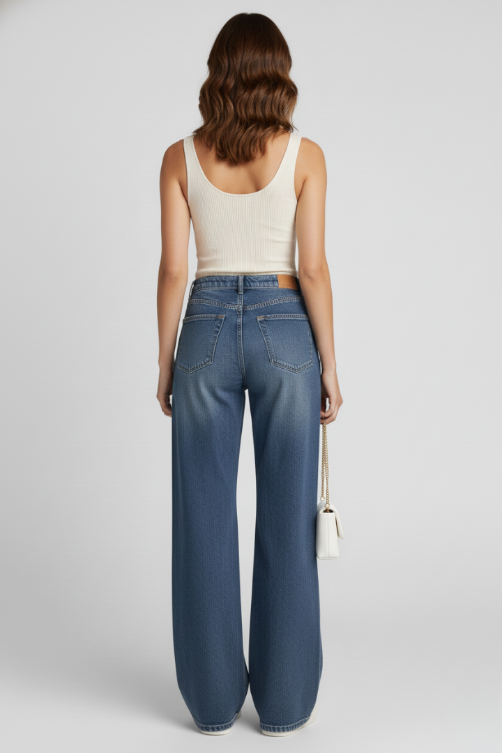 Cordelia | Mid Wash High Rise Wide Leg Jeans