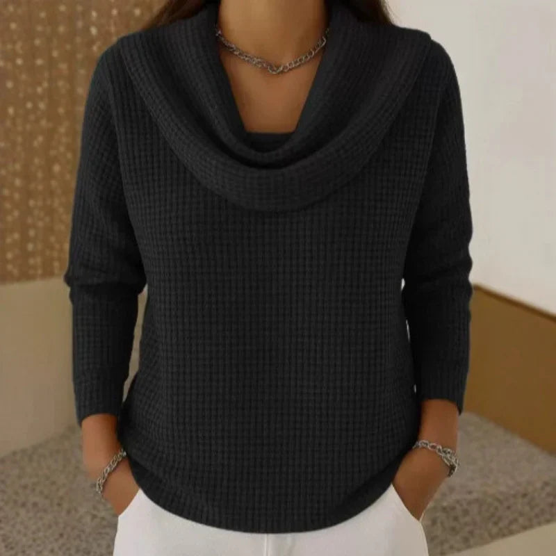 Karen | Women's Waffle Knit Cowl Neck Jumper
