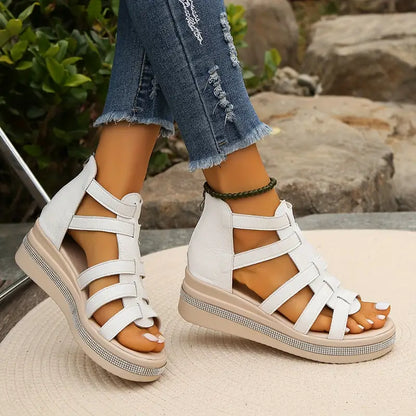 Leah | Rhinestone Comfort Chunky Platform Sandals