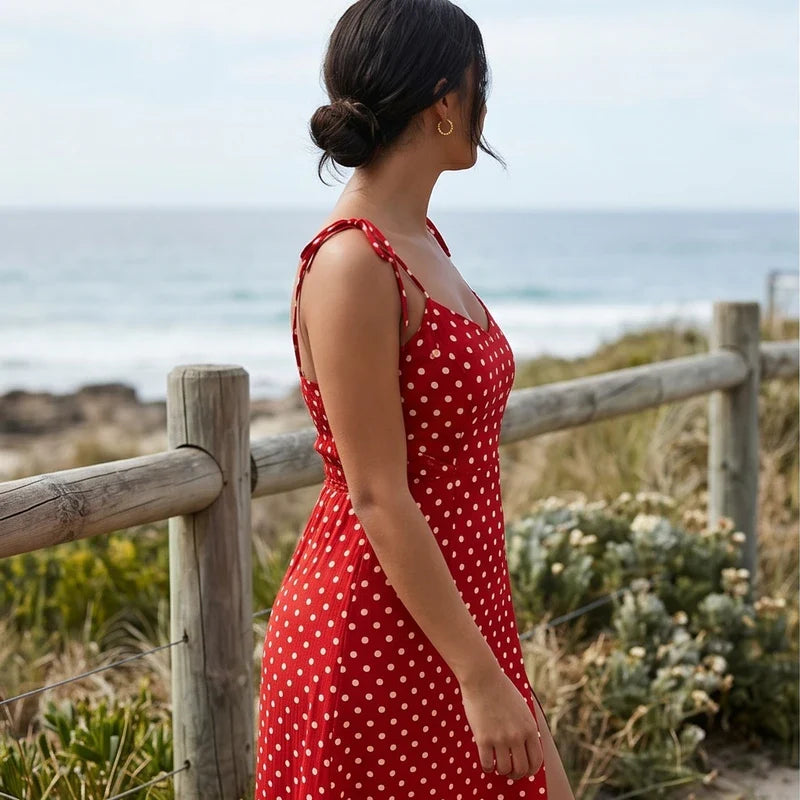 Cortez | Retro Polka Dot Midi Summer Dress