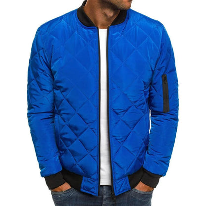 Arlo | Men's Diamond Quilted Ribbed Trim Bomber Jacket