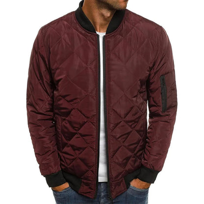 Arlo | Men's Diamond Quilted Ribbed Trim Bomber Jacket