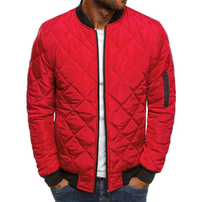 Arlo | Men's Diamond Quilted Ribbed Trim Bomber Jacket