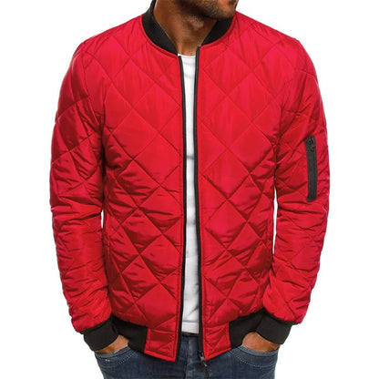 Arlo | Men's Diamond Quilted Ribbed Trim Bomber Jacket