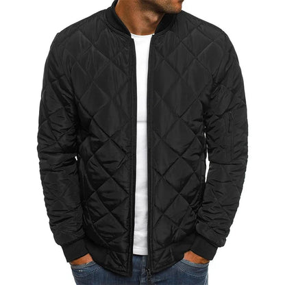 Arlo | Men's Diamond Quilted Ribbed Trim Bomber Jacket