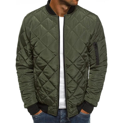 Arlo | Men's Diamond Quilted Ribbed Trim Bomber Jacket