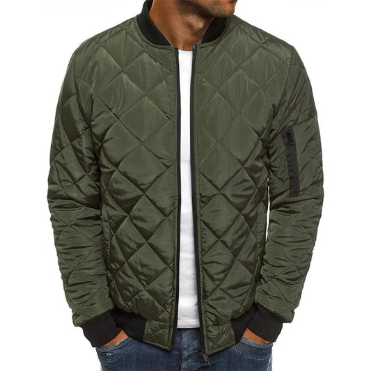 Arlo | Men's Diamond Quilted Ribbed Trim Bomber Jacket