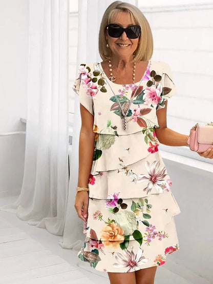 Camille | Ruffled Floral Midi Summer Dress