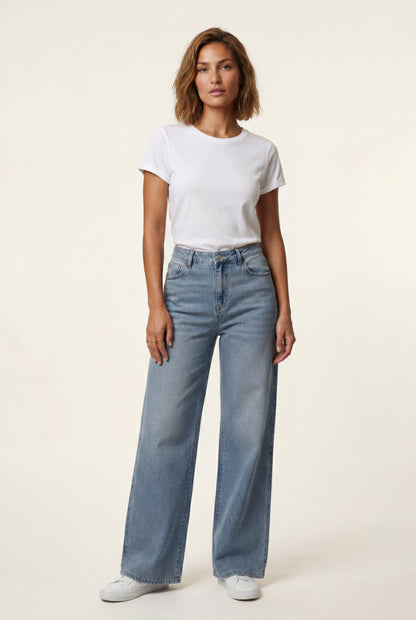 Vivienne | Light Wash High Rise Wide Leg Jeans