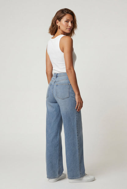 Vivienne | Light Wash High Rise Wide Leg Jeans