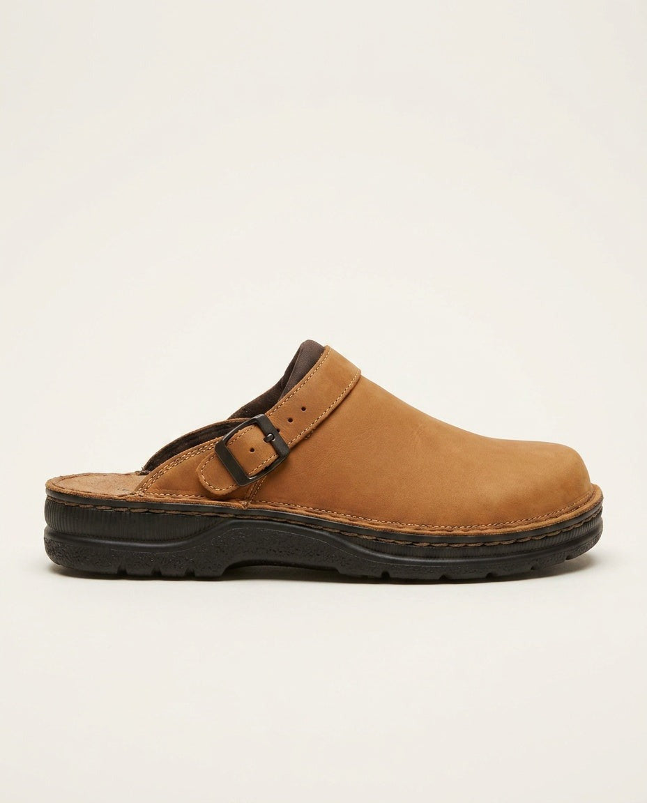 Corinne | Black Buckle Strap Cushioned Clog Mules 7