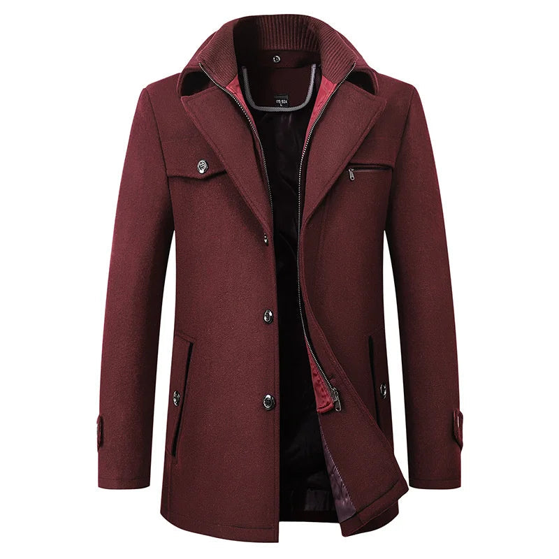 Connor | Men's Mid-Length Wool Pea Coat
