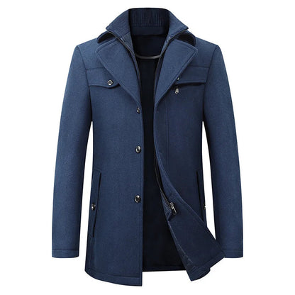 Connor | Men's Mid-Length Wool Pea Coat
